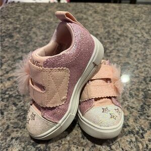 Skechers Glittery Pink and White Kids Sneakers